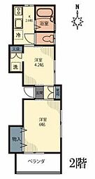 コーポミナミ 2Kの間取図画像
