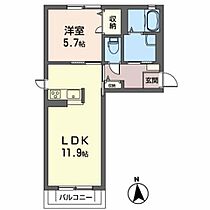 ベルスクエア　Ａ A203 ｜ 山形県山形市鈴川町３丁目5-5（賃貸アパート1LDK・2階・42.69㎡） その2