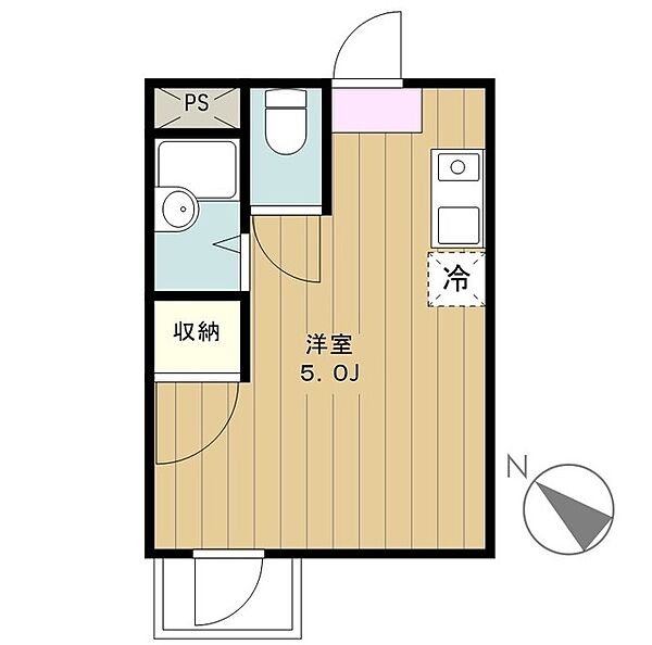 神奈川県座間市相模が丘１丁目(賃貸マンション1R・2階・21.00㎡)の写真 その2
