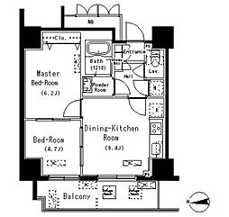 ParkAxis元浅草STAGE 2DKの間取図画像