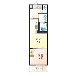 フジパレス千里丘 1DKの間取図画像