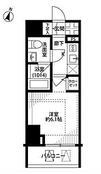 プレール・ドゥーク笹塚2 1Kの間取図画像