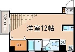 JR京浜東北・根岸線 大井町駅 徒歩11分の賃貸マンション 2階ワンルームの間取り