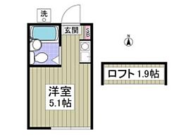 ペアパレス荻窪 1階ワンルームの間取り