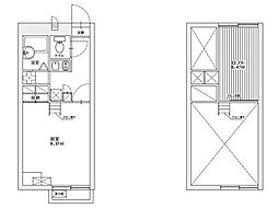 Natura FUNABORI 2階1Kの間取り