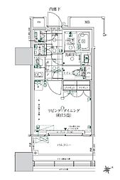 ローレルタワールネ浜松町 5階1Kの間取り