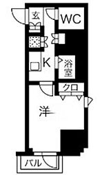 スパシエ八王子クレストタワー 4階1Kの間取り