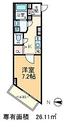 JR京浜東北・根岸線 王子駅 徒歩8分の賃貸マンション 3階ワンルームの間取り