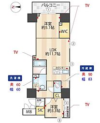 ZOOM信濃町 2階2LDKの間取り