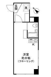 リバーサイド永代 ワンルームの間取図画像