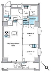 プレディアコート西葛西 2階2LDKの間取り