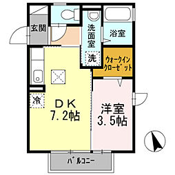 Wistaria戸塚 1DKの間取図画像
