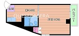 クリスタルコート26 1DKの間取図画像