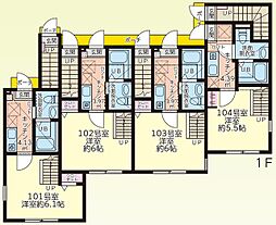 仮)シティハイツ大船町 2階1Kの間取り