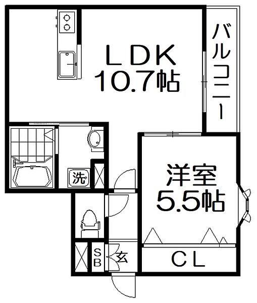 ＬＹＣＫＡ 303｜大阪府枚方市田宮本町(賃貸アパート1LDK・3階・36.79㎡)の写真 その2