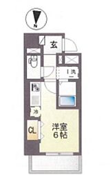 Canaan heim 7階ワンルームの間取り