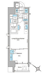 ルフォンプログレ西大井プレミア 1LDKの間取図画像