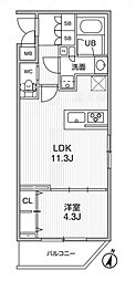 Alivis志村三丁目 1LDKの間取図画像
