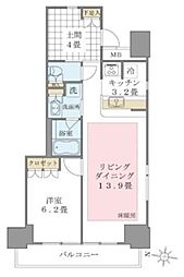 ブリリアイスト東雲キャナルコート 5階1LDKの間取り