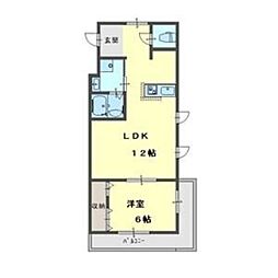 JR東海道・山陽本線 摂津本山駅 徒歩7分の賃貸アパート 3階1LDKの間取り