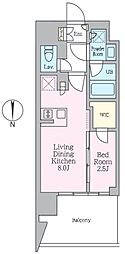 クレストコート東陽町 1LDKの間取図画像