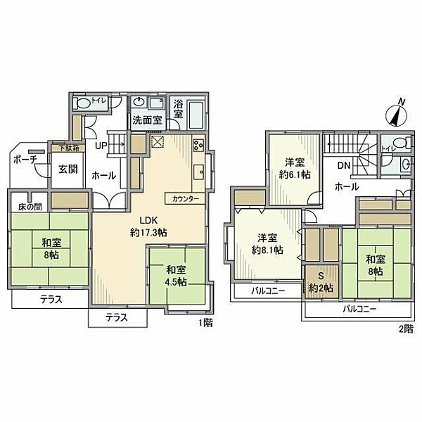 上柚木戸建 1｜東京都八王子市上柚木２丁目(賃貸一戸建5SLDK・--・143.66㎡)の写真 その2