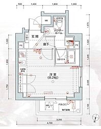 シンシティー板橋本町 2階1Kの間取り