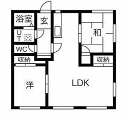 タウニー四和 2LDKの間取図画像