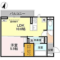 CLASSEUM 幸西　III 2階1LDKの間取り