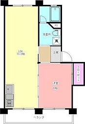 千草台団地5号棟 1LDKの間取図画像