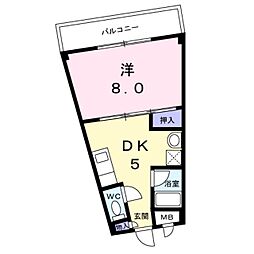 サーベイテック2 1DKの間取図画像