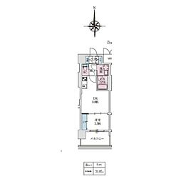 スプランディッドあびこ駅前 1LDKの間取図画像