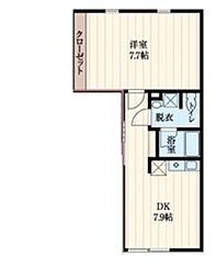 MIRAI 1階1DKの間取り