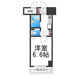 ボンシェール堺 1Kの間取図画像
