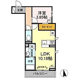 Blancheneige A棟 3階1LDKの間取り