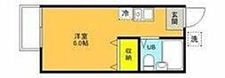 ミキハイツ ワンルームの間取図画像