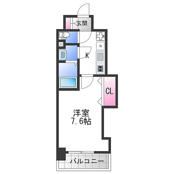 Luxe玉造II ｜大阪府大阪市東成区中本４丁目(賃貸マンション1K・8階・24.70㎡)の写真 その2