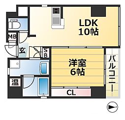 AOI FLATS 2階1LDKの間取り