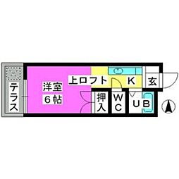 グルニエST ワンルームの間取図画像