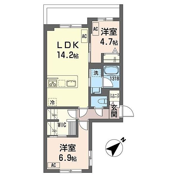 グランドレッセ 00201｜東京都荒川区西日暮里４丁目(賃貸マンション2LDK・2階・61.43㎡)の写真 その2