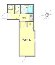 ＡＬＢＡ亀有 2階1Kの間取り