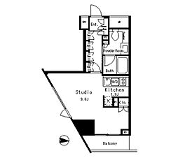 MFPRコート目黒南 1Kの間取図画像