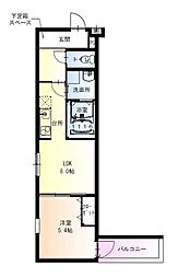 豊中市庄内西町2丁目アパート 1LDKの間取図画像