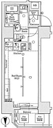 AXAS東京イーストレジデンス ワンルームの間取図画像