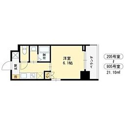 MAXIV大阪堺 1Kの間取図画像