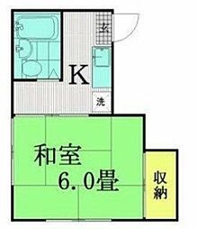 ハイアイランド 2階ワンルームの間取り