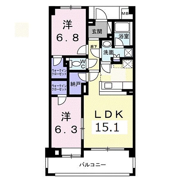 ノーブルフォレスタII 207｜神奈川県横浜市緑区東本郷６丁目(賃貸マンション3LDK・2階・68.38㎡)の写真 その2