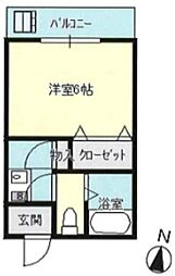 アネックスシマ 1Kの間取図画像