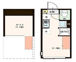 仮称 鷺宮6丁目A 2階ワンルームの間取り