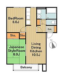 パルテノンロイヤル　B棟 2階2LDKの間取り